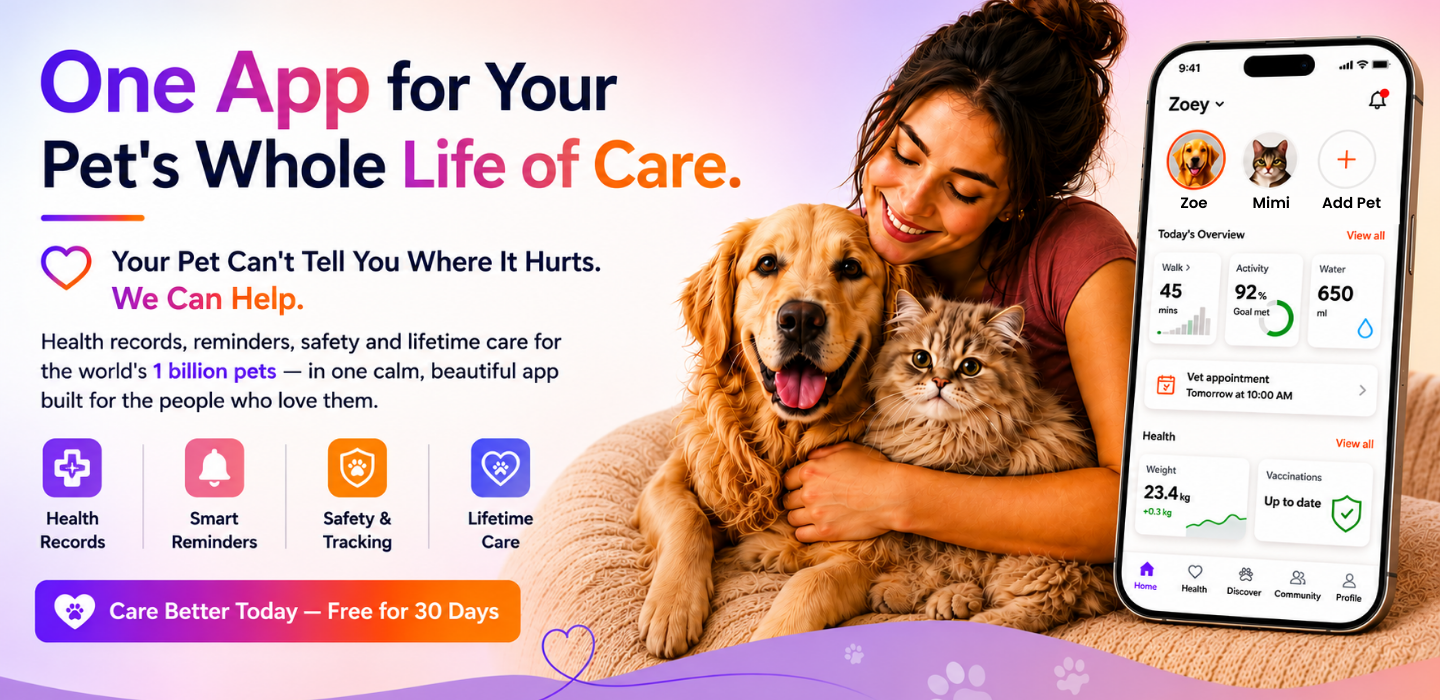 Zoey Pet app — one app for your pet's whole life of care