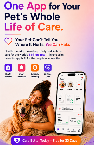 Zoey Pet app — one app for your pet's whole life of care